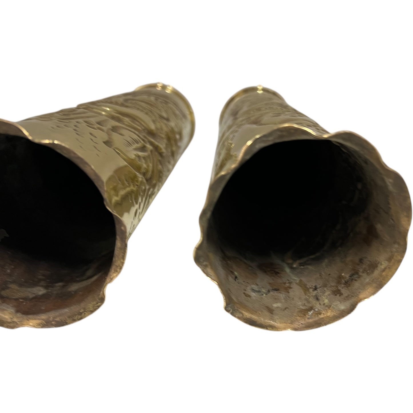 inside of trench art vase