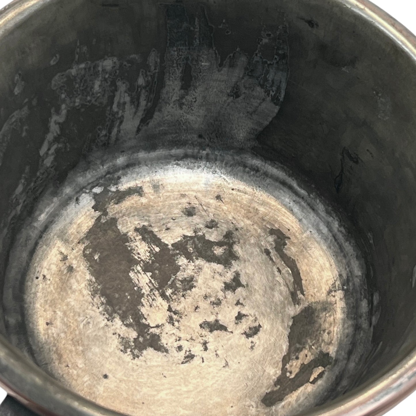 inside view of French Vintage Copper Hearth Pan Skillet