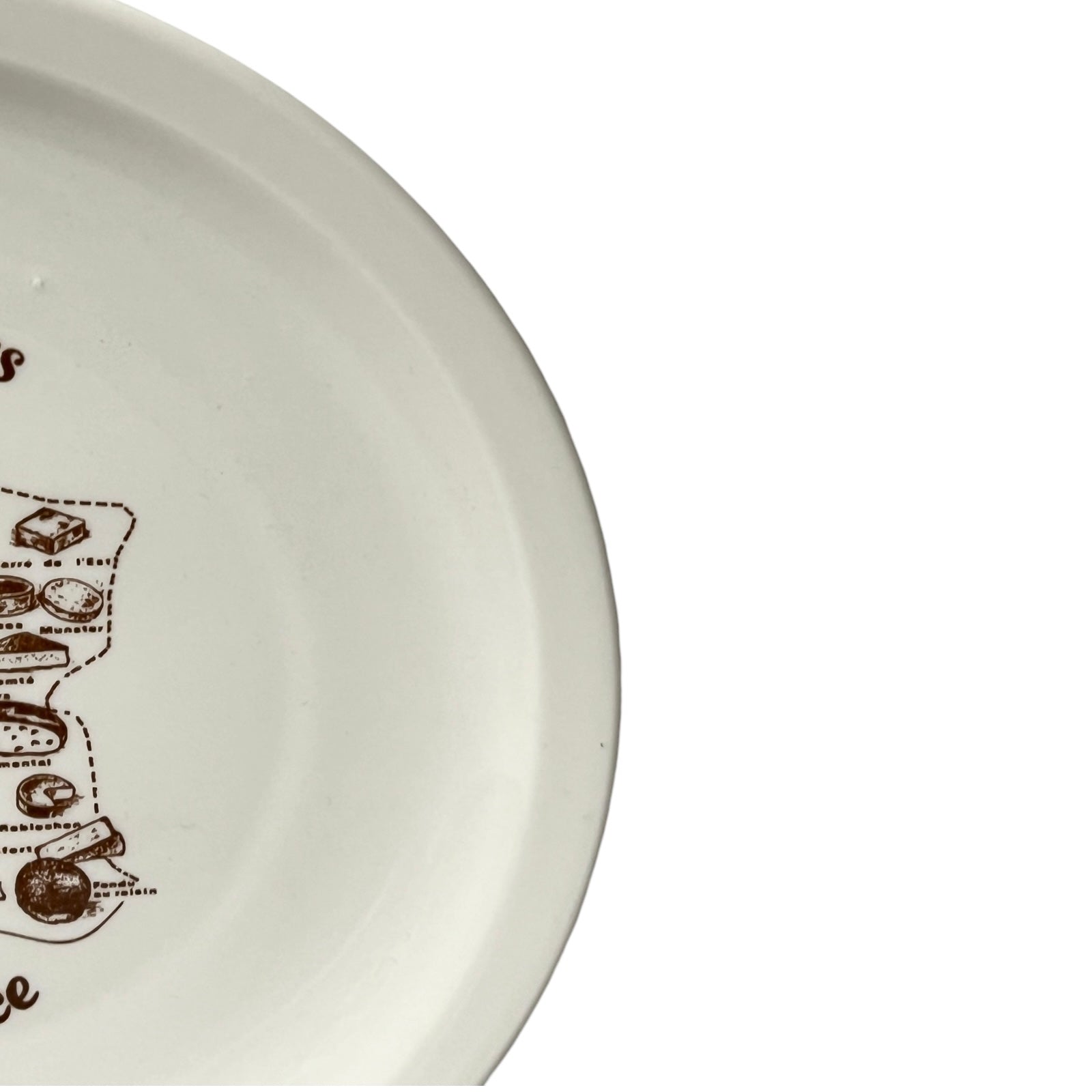 5 Cheese Plates & Cheese Platter, Porcelain Tableware, Les Fromages Set