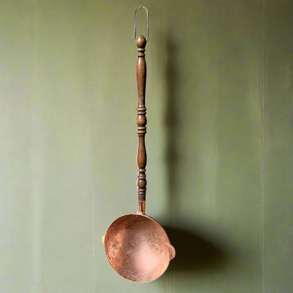 Very Long Handled Vintage Copper Ladle, Antique French Copper, 70cm Long