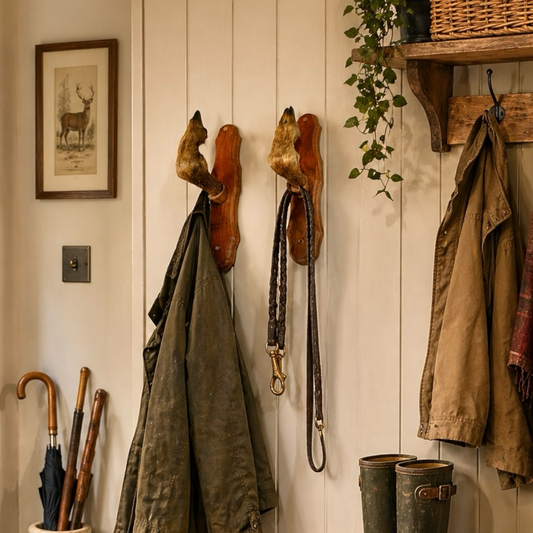 Vintage French Deer Hoof Taxidermy Coat Hooks | Rustic Hunting Wall Hooks