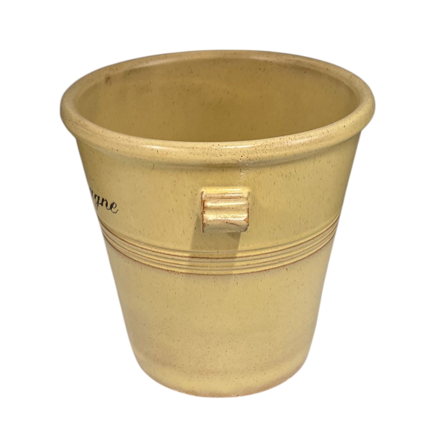 Close-up of an ice bucket on a white background