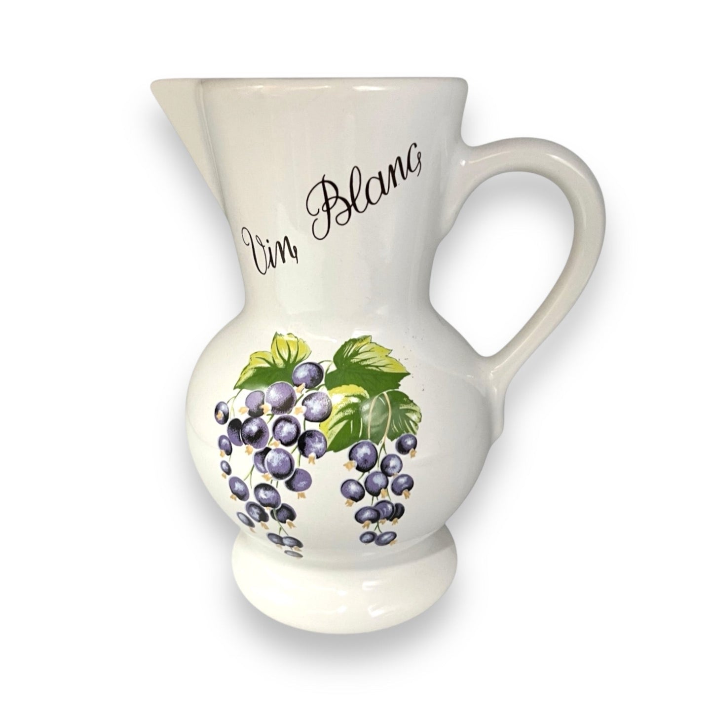 French Porcelain Wine Pitcher, Vintage White Wine Jug made by Revol for sale by All Things French Store