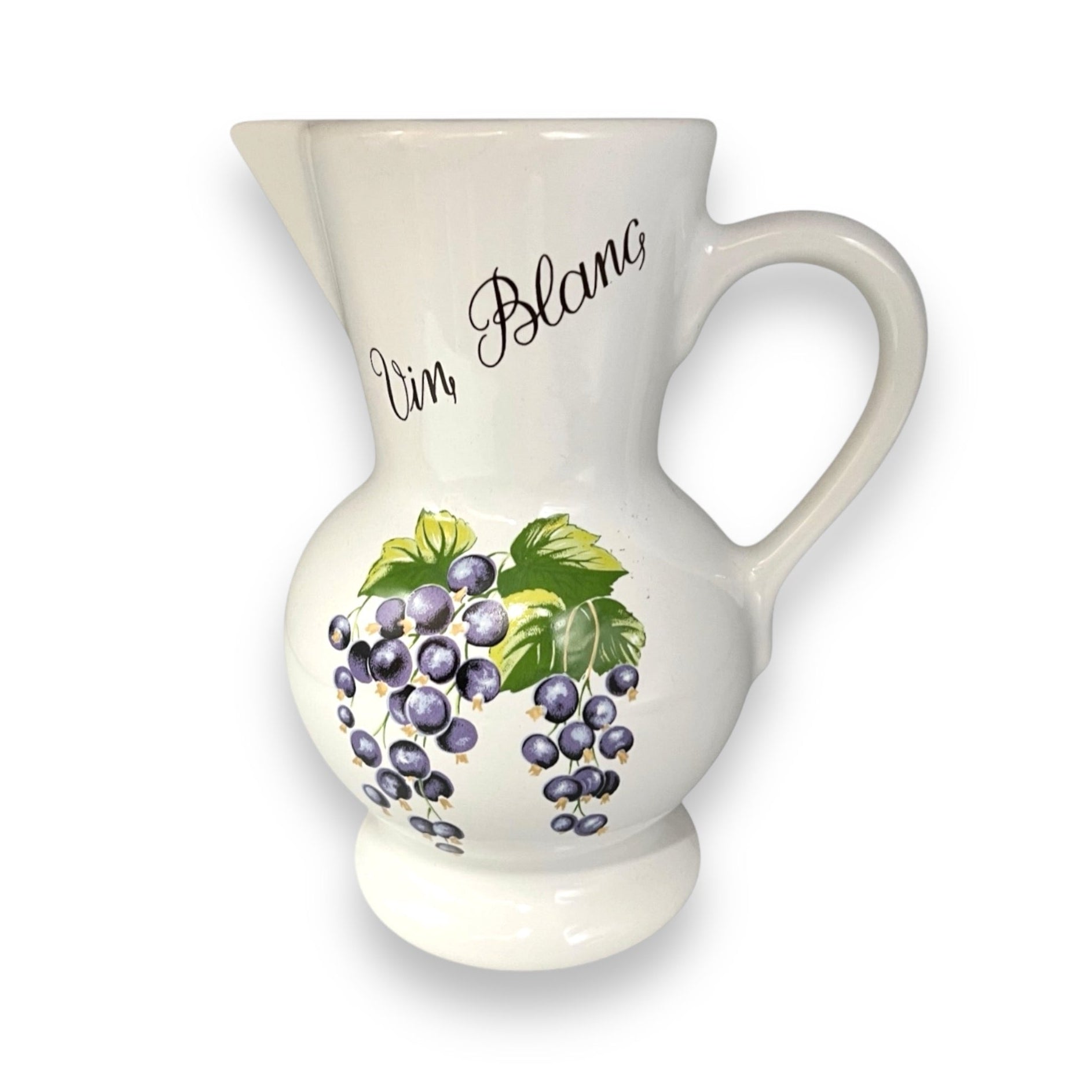 French Porcelain Wine Pitcher, Vintage White Wine Jug made by Revol for sale by All Things French Store
