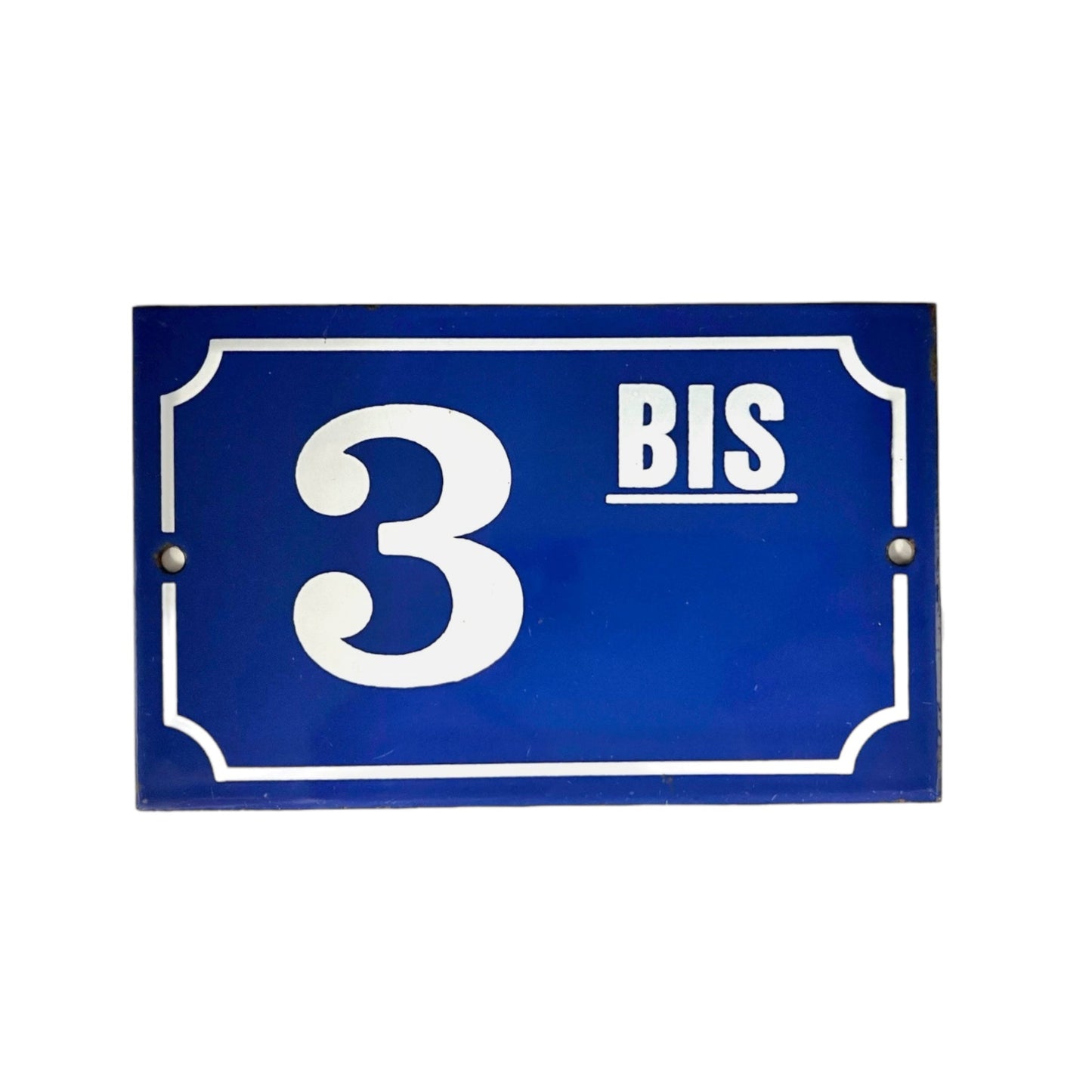 Genuine French blue and white enamel door number 3 for sale from All Things French Store
