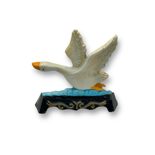 French Cast Iron Goose Door Stop, Farmhouse Chic Doorstop Wedge