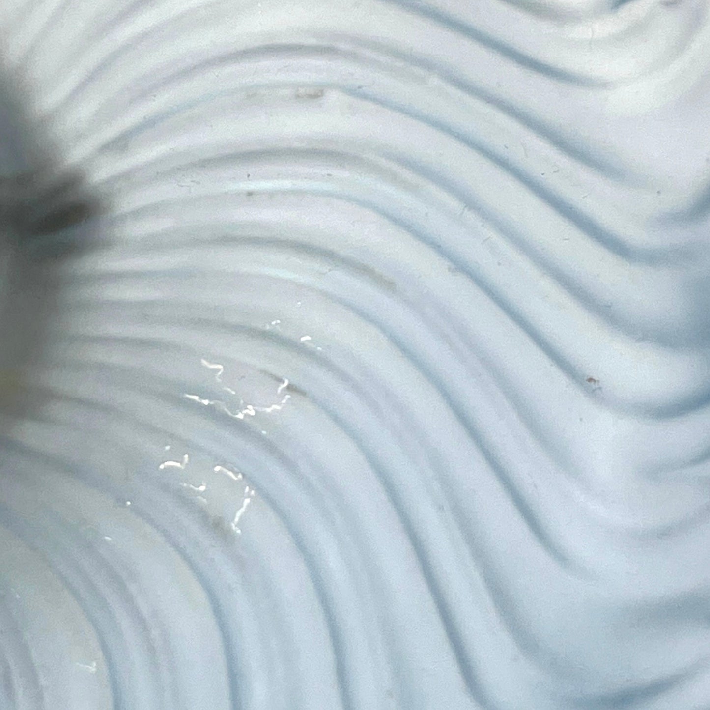 Vintage French Pendant Light, Blue Frosted Glass Hanging Lampshade