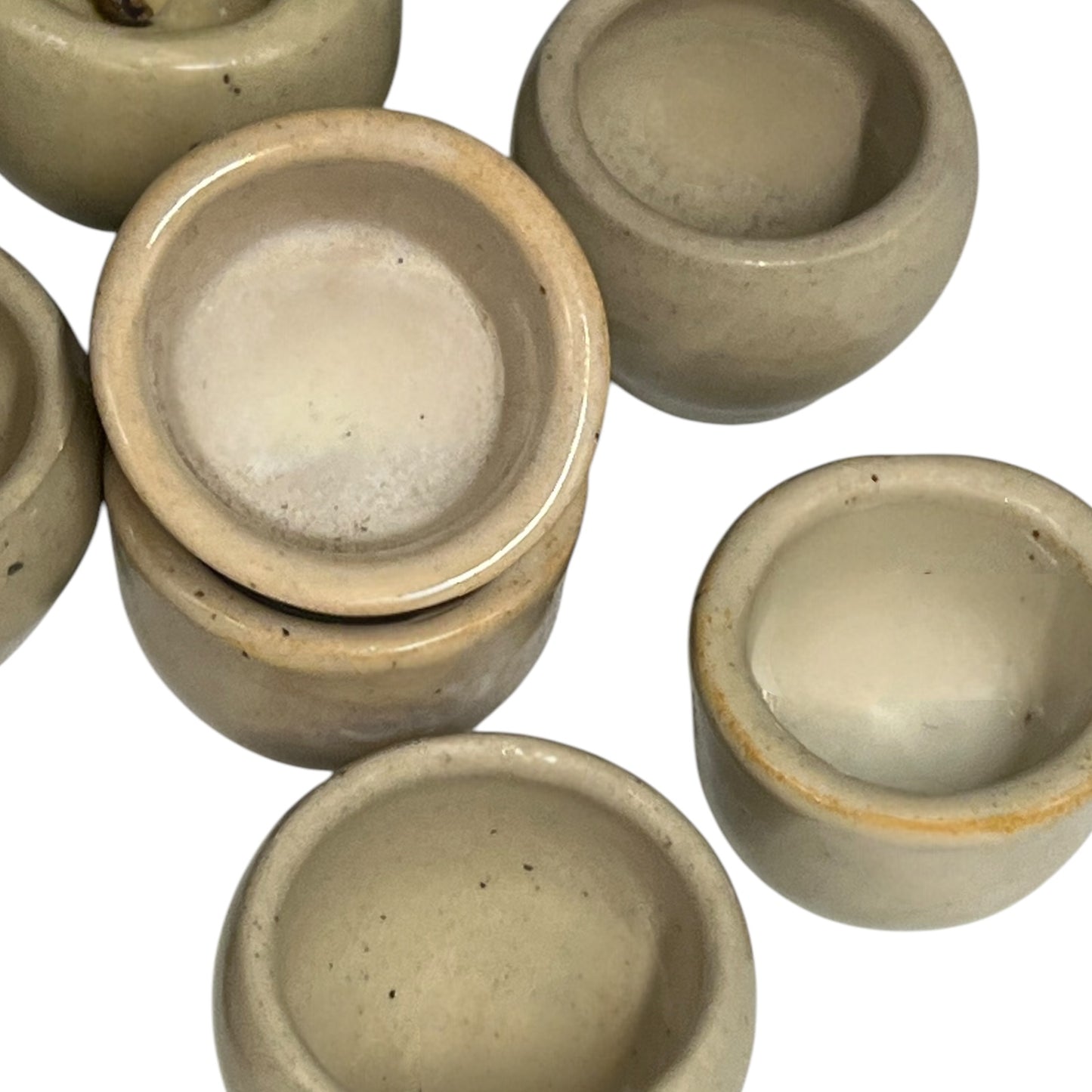 side view of French Ceramic Escargot Cups Pots
