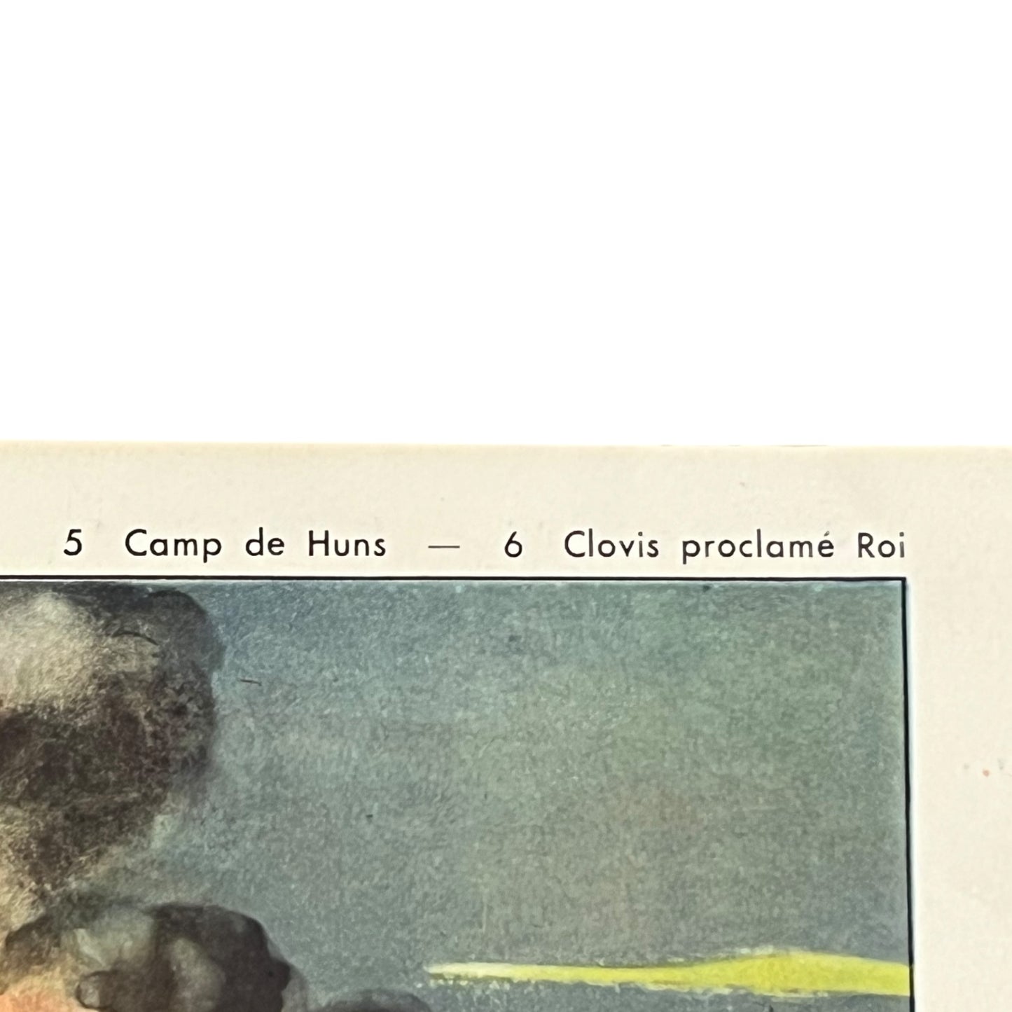 top of vintage school double sided history poster on a white background