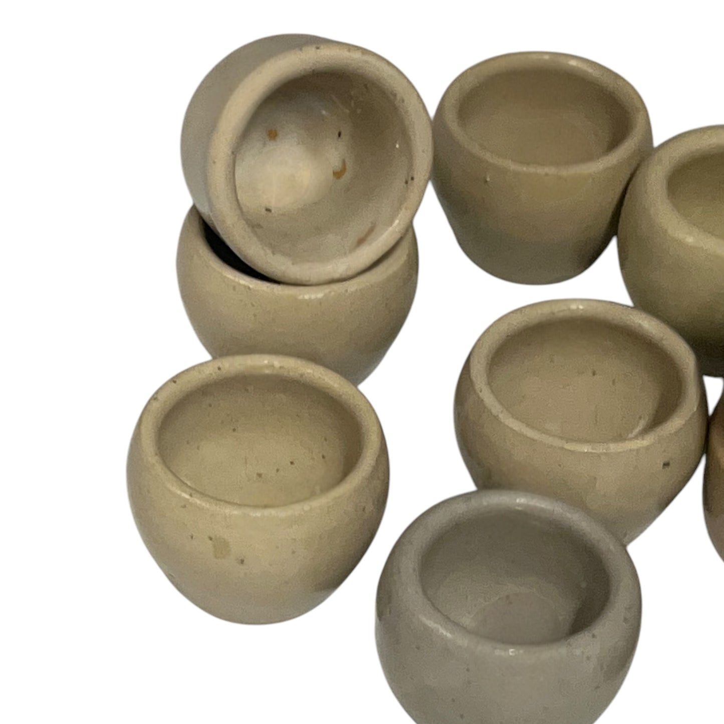 side view of French Ceramic Escargot Cups Pots