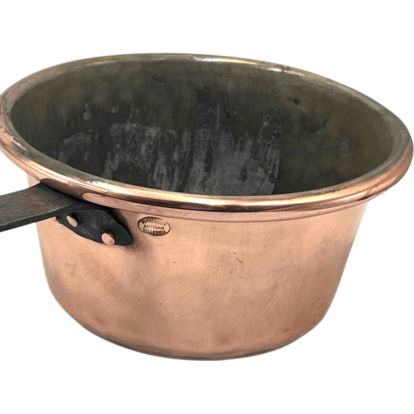 detail view of French Vintage Copper Hearth Pan Skillet