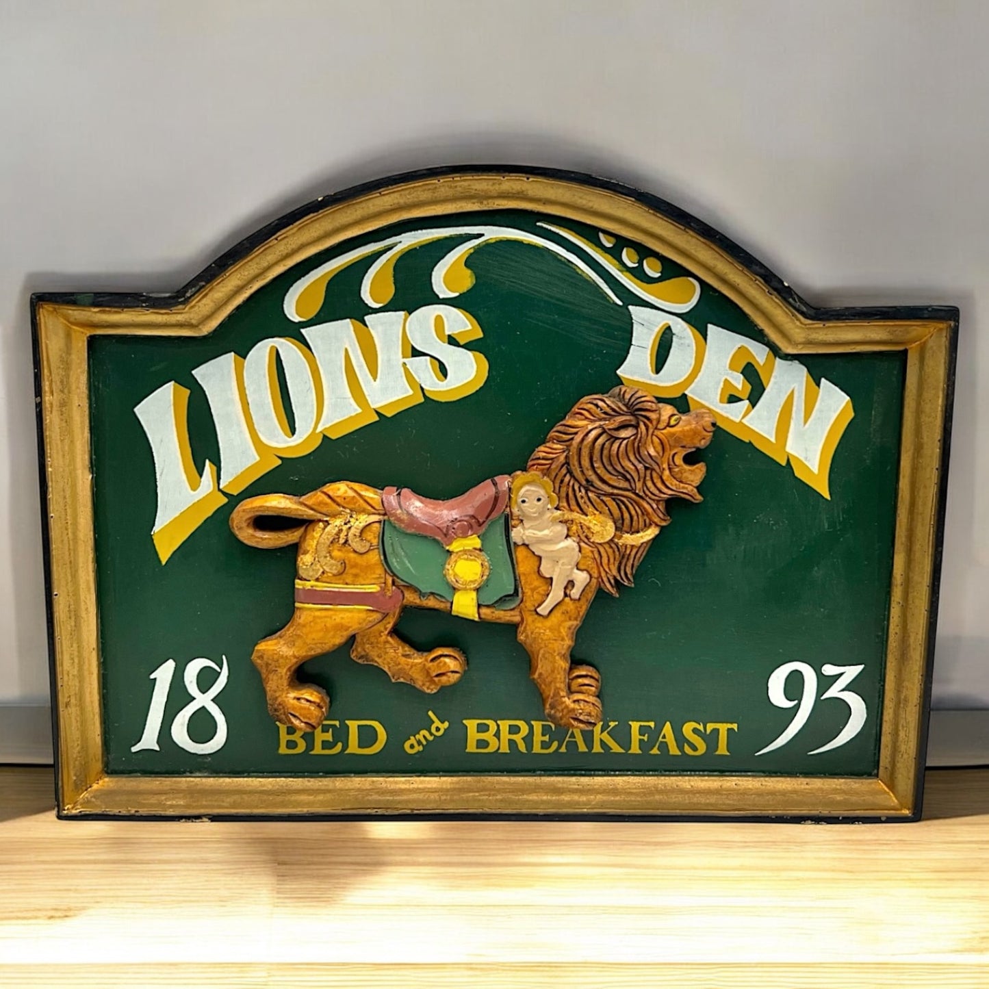 Wooden Shabby Chic Plaque, B&B Lions Den Country Kitchen Sign for sale from All Things French Store