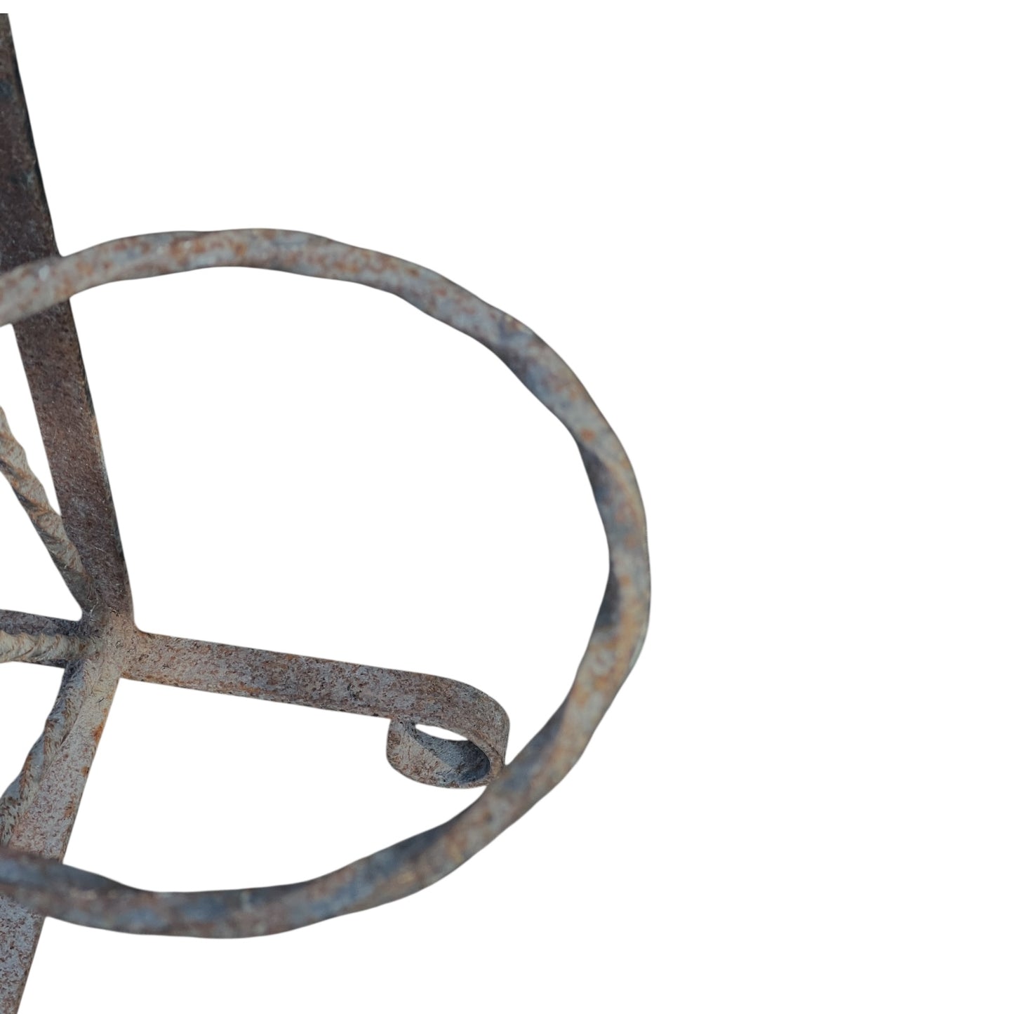 detail view of iron planter
