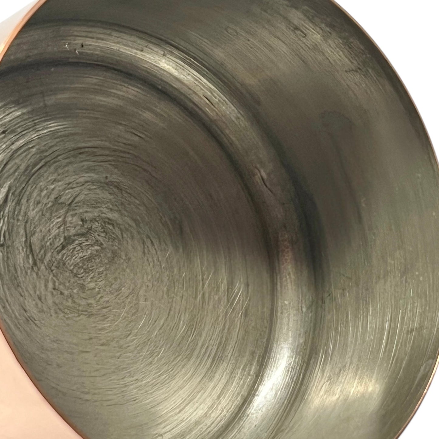 inside of tin lined copper pot