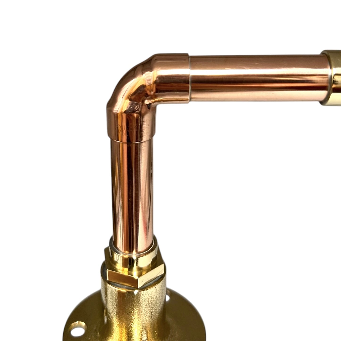 Traditional Brass and Copper Basin Tap with copper pipework