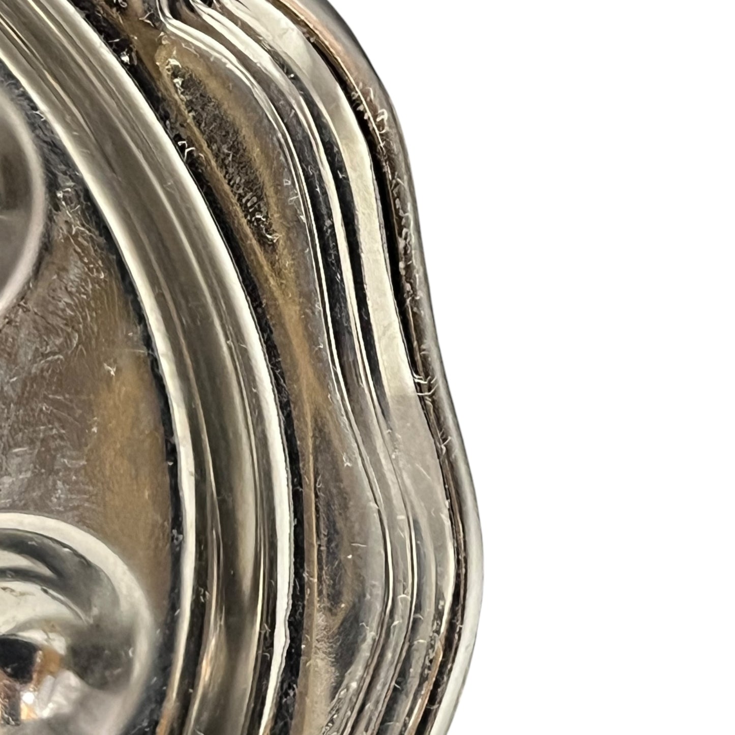 close view up stainless steel snail plate