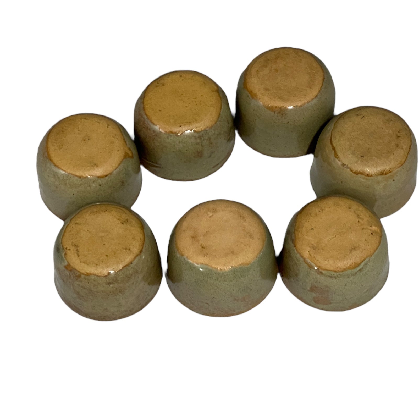 Set of 7 Vintage French Ceramic Escargot Cups, Small Snail Serving Pots base image
