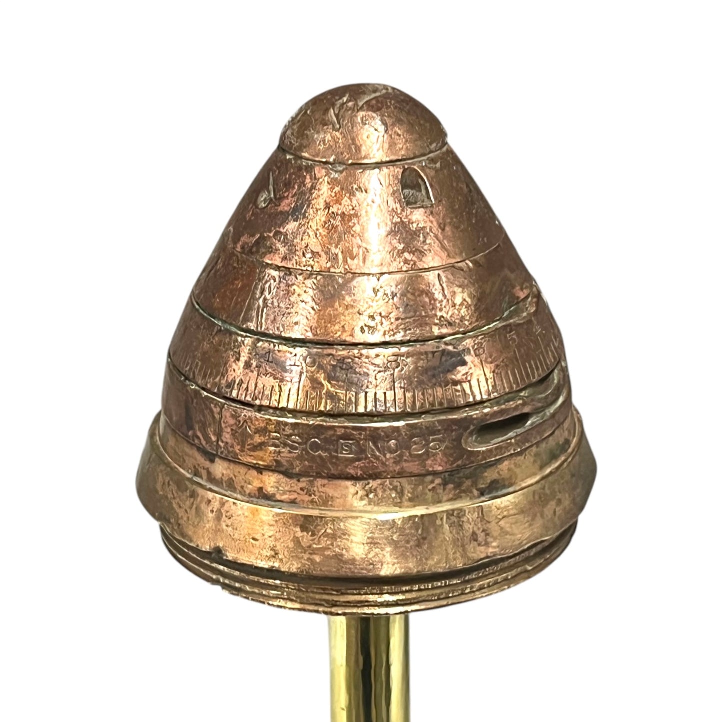 WW1 Brass 18 Pounder Internals including inert Artillery Fuse 85 (D4)