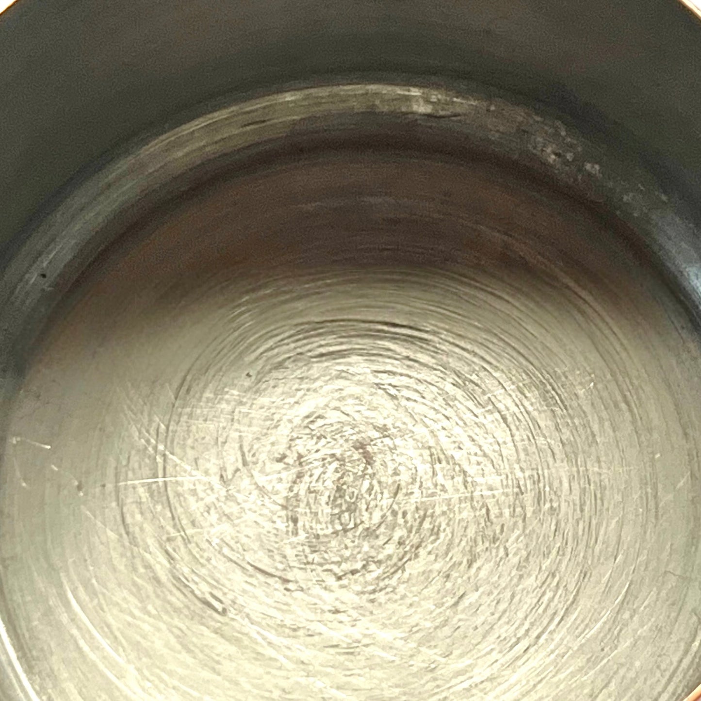 inside of tin lined copper pan
