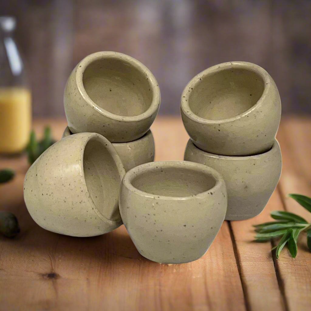 Set of 6 Vintage French Ceramic Escargots Shells, Escargot Snail Serving Cups