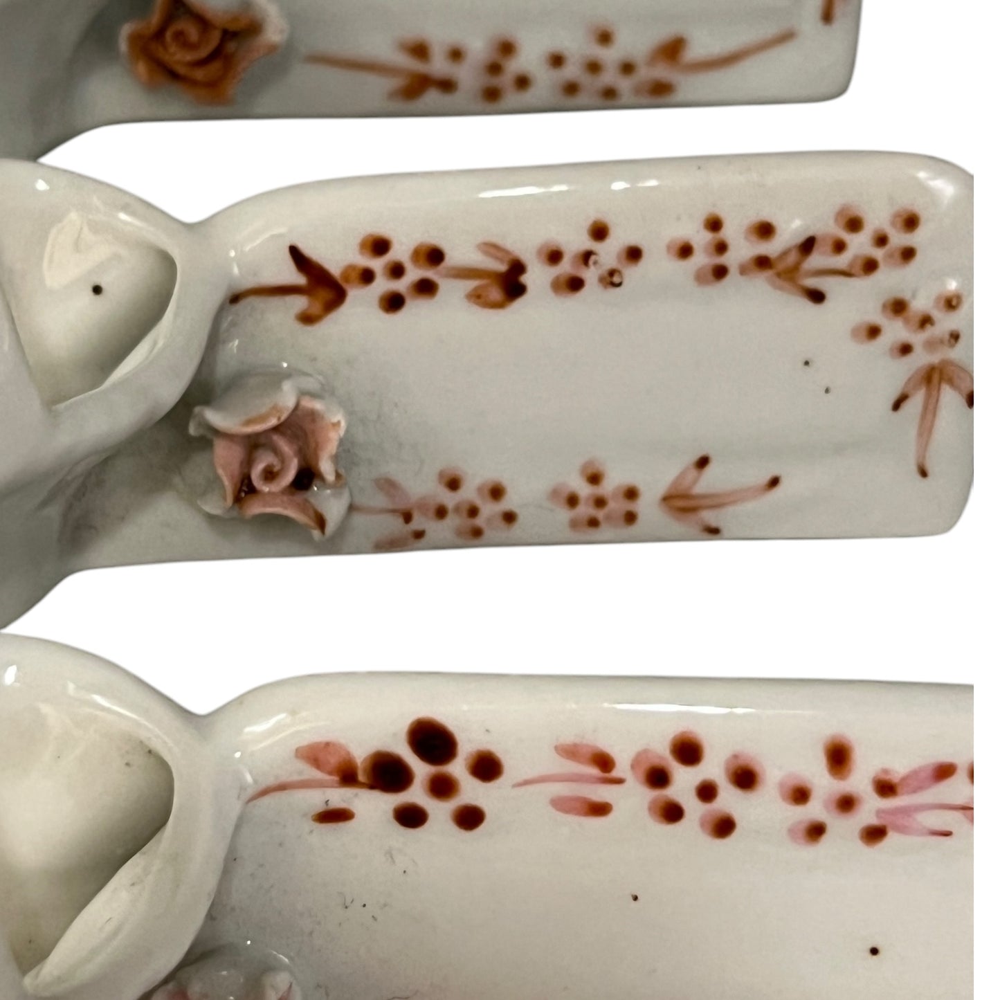 Porcelain Wedding Place Settings, white with pink flower decoration