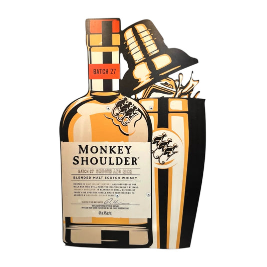 Monkey shoulder whiskey pub advertising sign for sale from All Things French Store