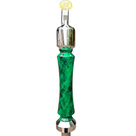 French Beer Pump Tap from a Bistro Bar in France, Mancave Beer Pump Handle in chrome and green for sale by All Things French Store