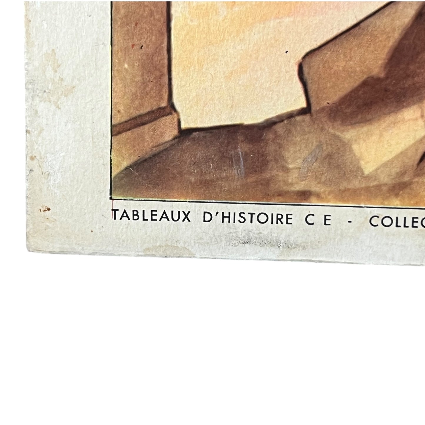 detail corner view of French school poster