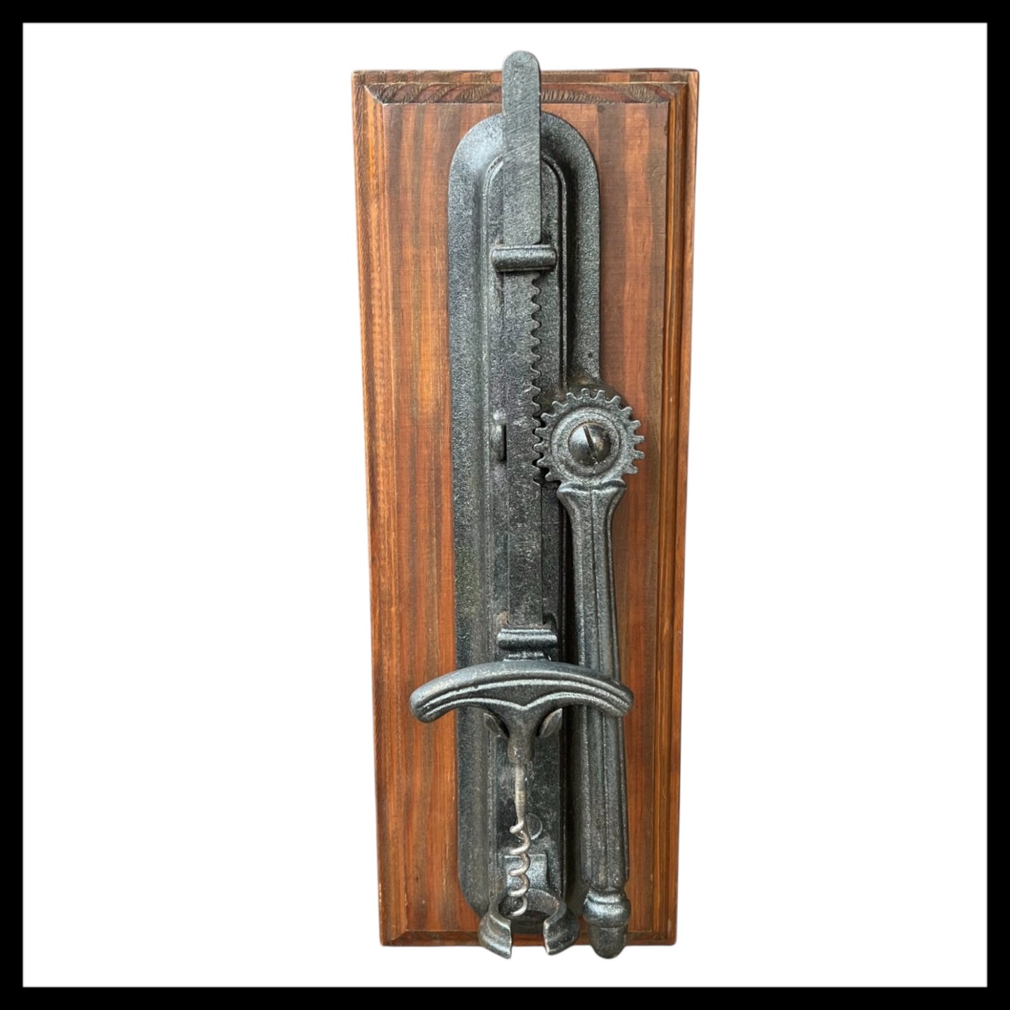 French Wall Mounted Bottle Opener, Vintage Style Hand Pull Corkscrew (A73)