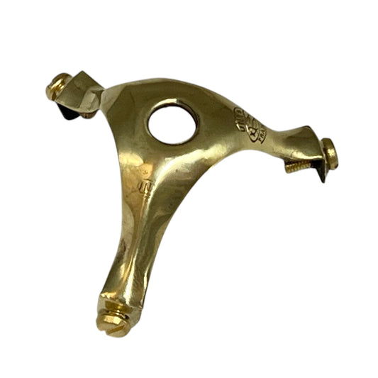 Brass gallery for holding a pendant lamp shade on a white background