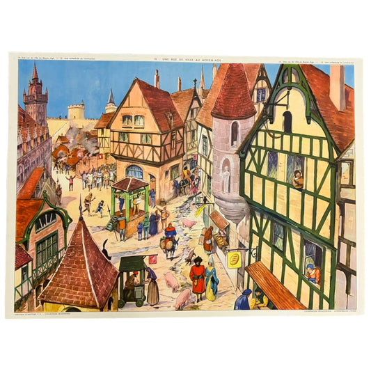 image French vintage double sided school poster teaching aid sold by All Things French Store