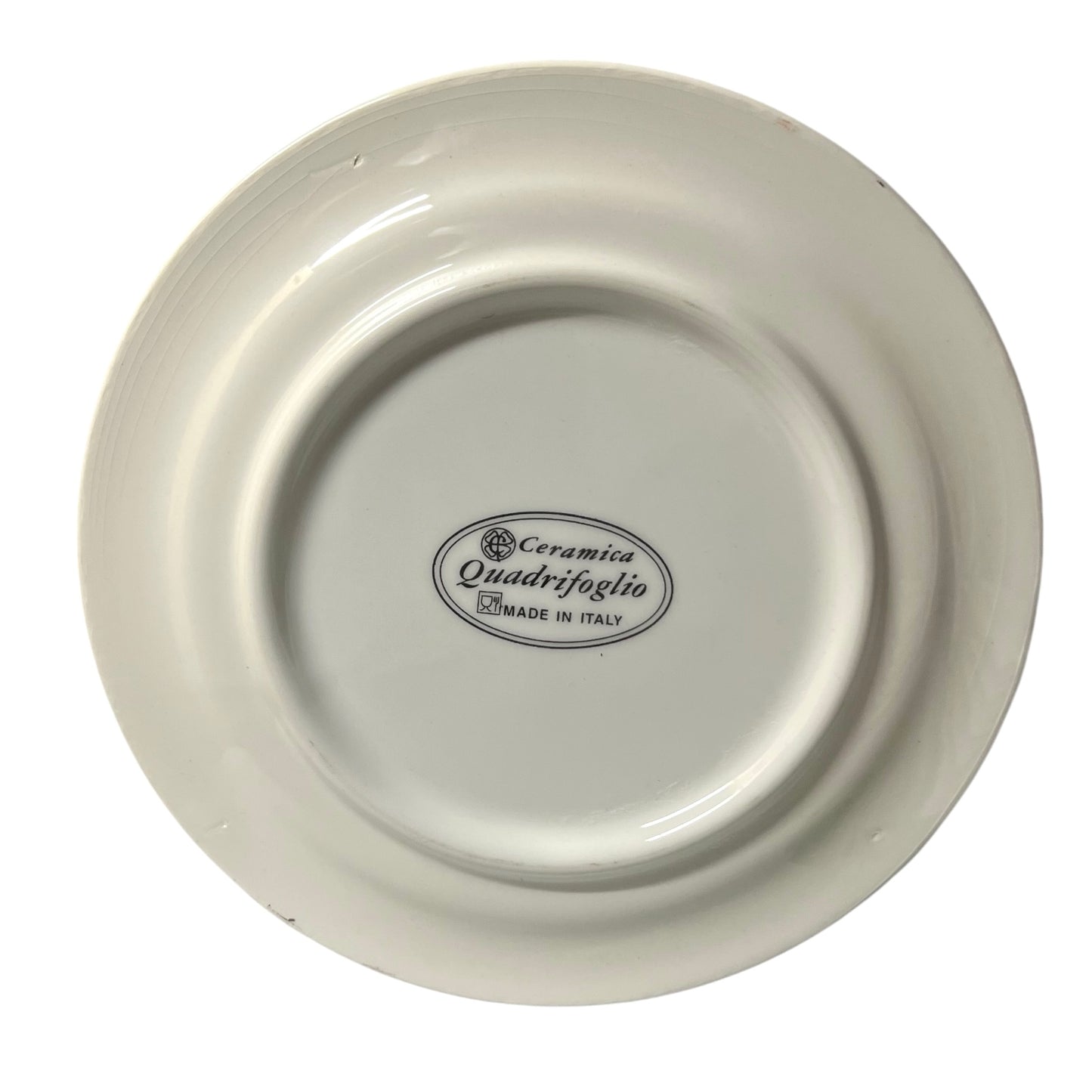 Italian ceramic makers stamp on the back of a fruit plate