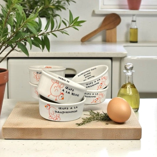 Vintage Porcelain Egg Pots – French Bistro Dishes by Porcelaine des Tuileries