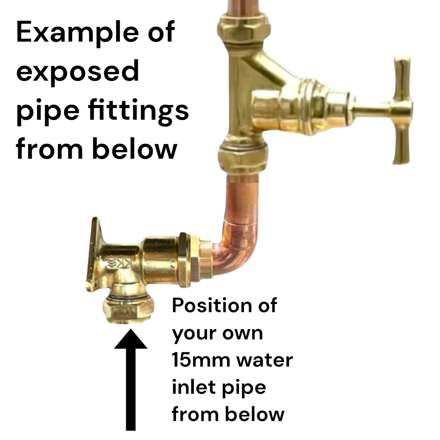 Copper and Brass Handmade Kitchen Mixer Taps, Belfast Sink Taps - Wall Mounted option