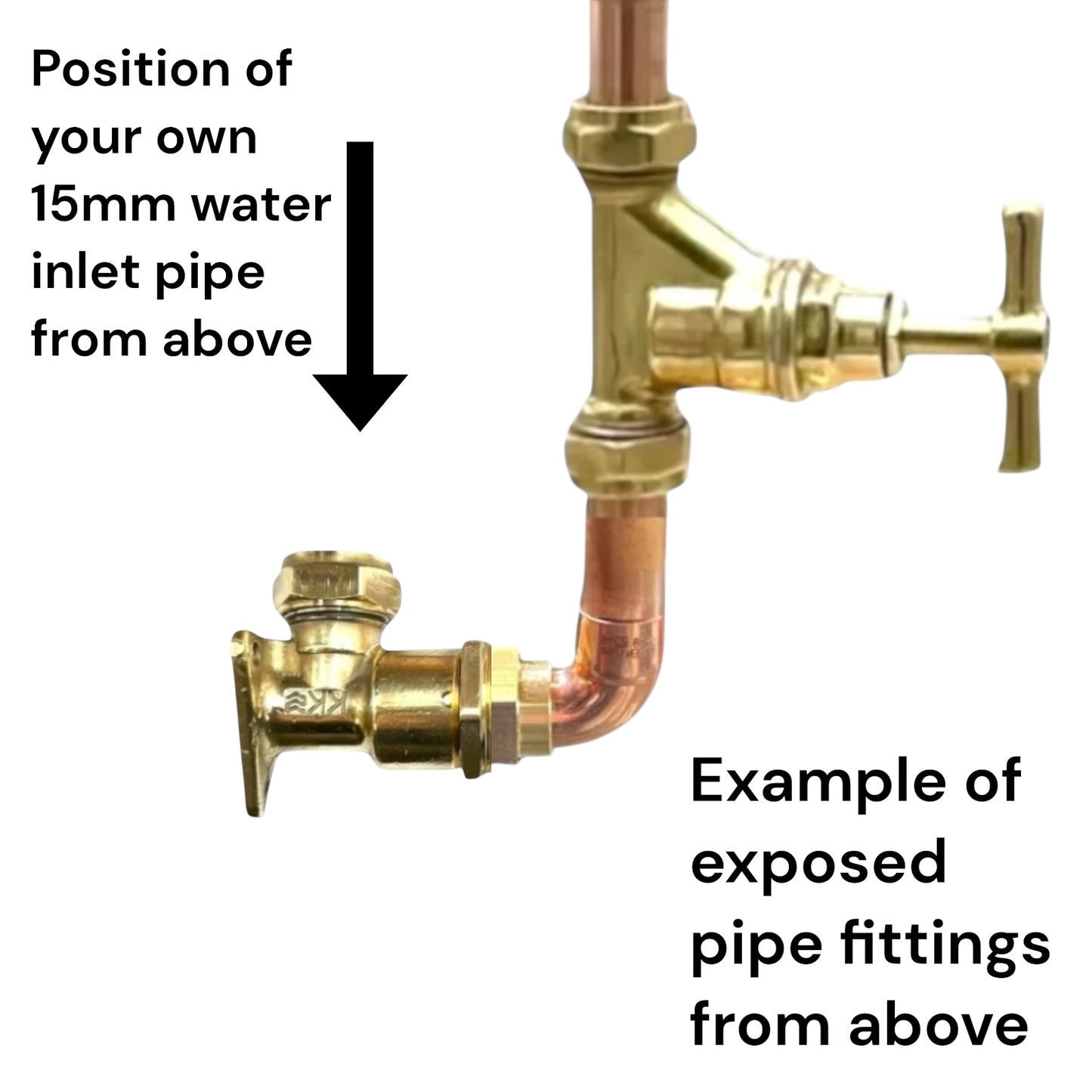 Copper and Brass Handmade Kitchen Mixer Taps, Belfast Sink Taps - Wall Mounted option