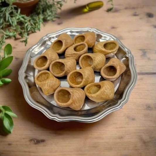 Set of 12 Vintage French Ceramic Escargots Pots, Snail Pots, Butter Cups