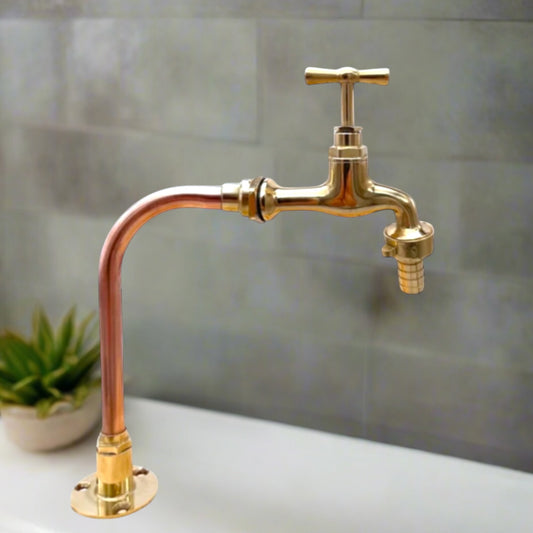 Vintage Antique Style Brass Kitchen Belfast Sink Tap, Copper Bathroom Tap