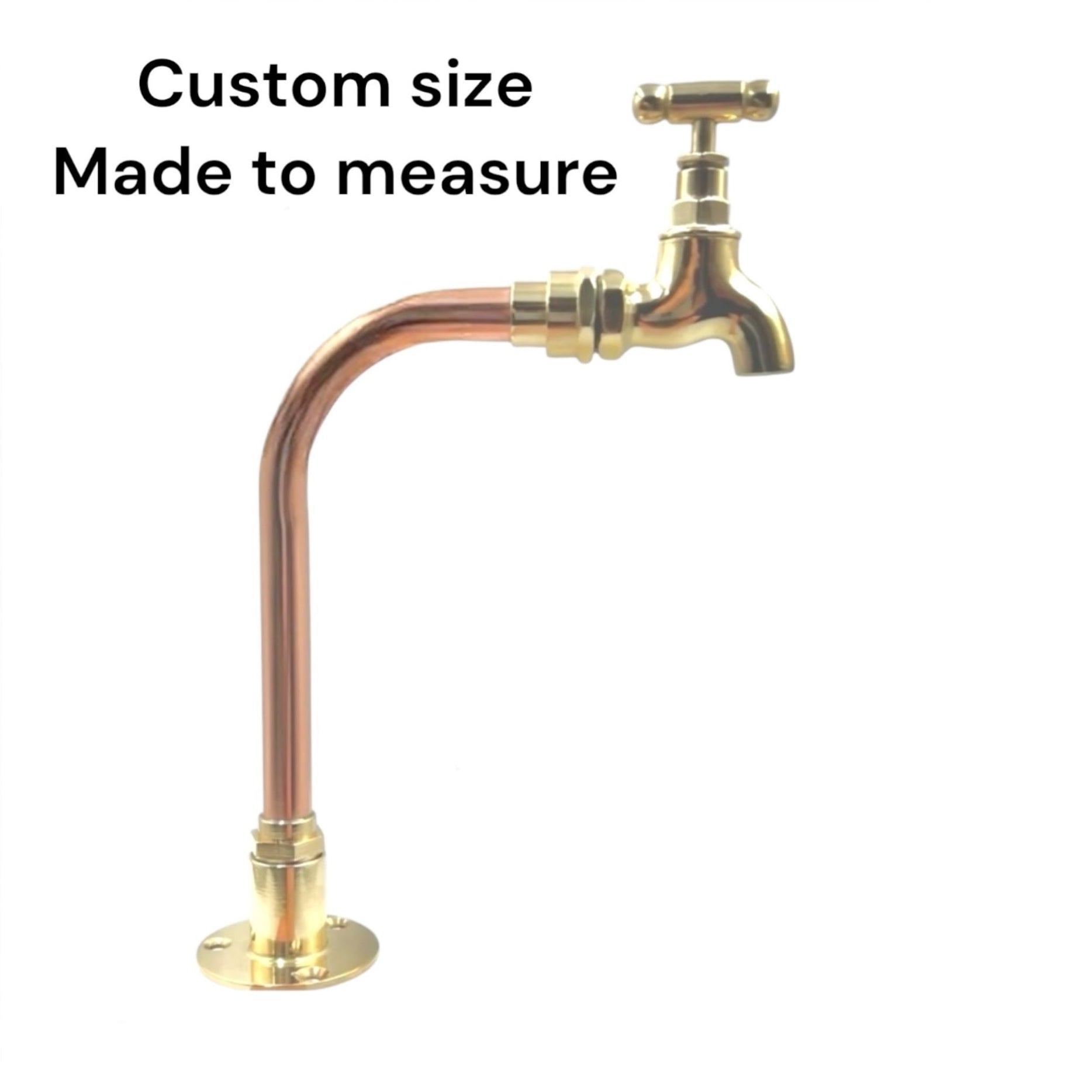 Brass and Copper Tap, Bathroom, Camper or Cloakroom Tap, Made to Measure