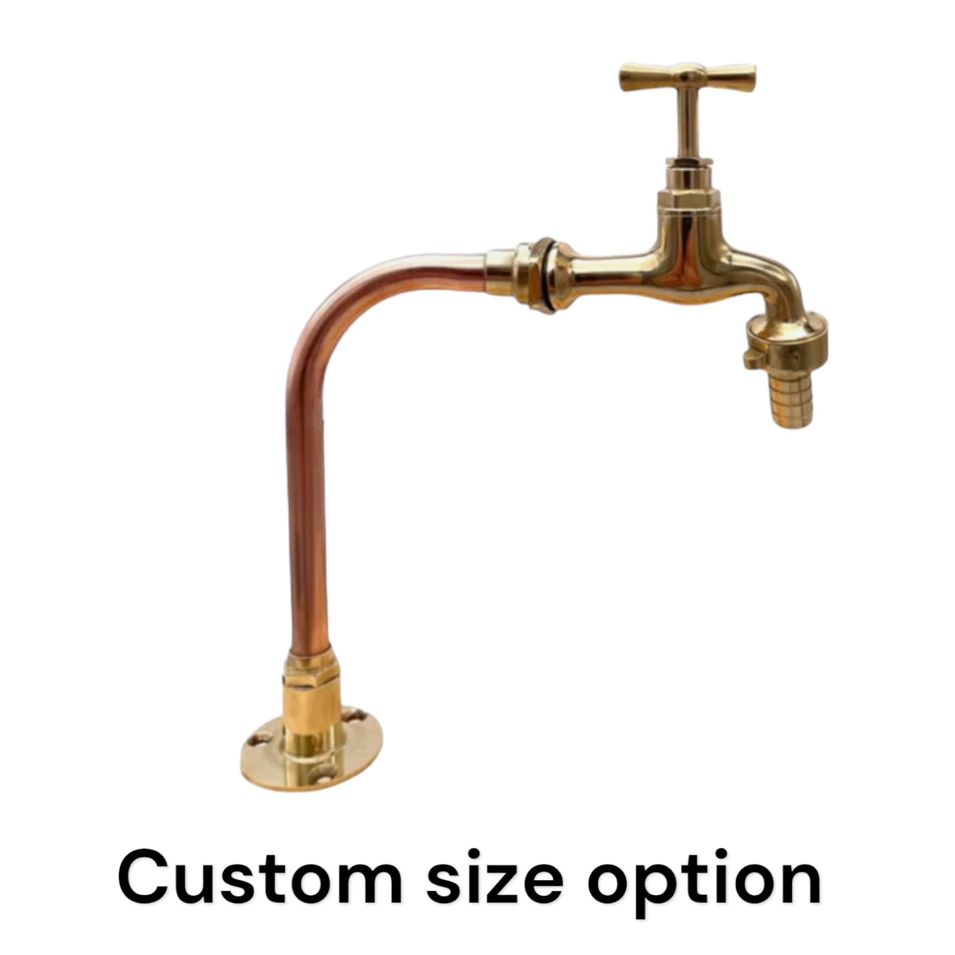 handmade copper and brass made to measure bathroom or kitchen tap sold by All Things French Store