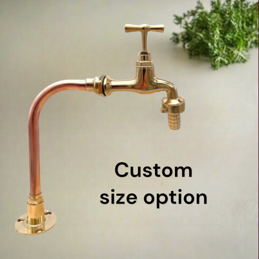 handmade copper and brass made to measure bathroom or kitchen tap sold by All Things French Store