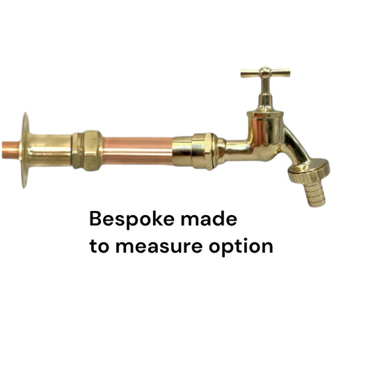 Copper and Brass Wall Mounted Kitchen or Bathroom Tap Custom Size Vintage Style