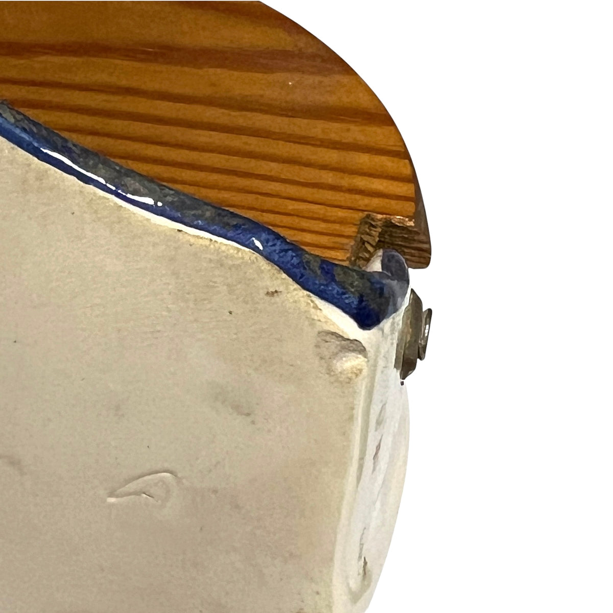 Vintage French Hand Painted Ceramic Salt Box – Wall-Mounted Sel Crock with Lid