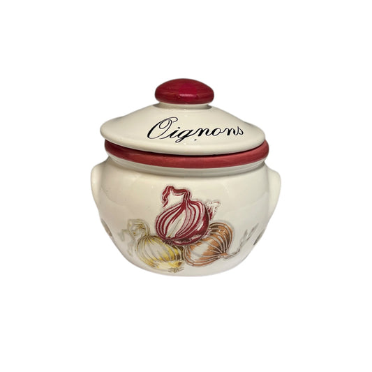 French ceramic onion jar
