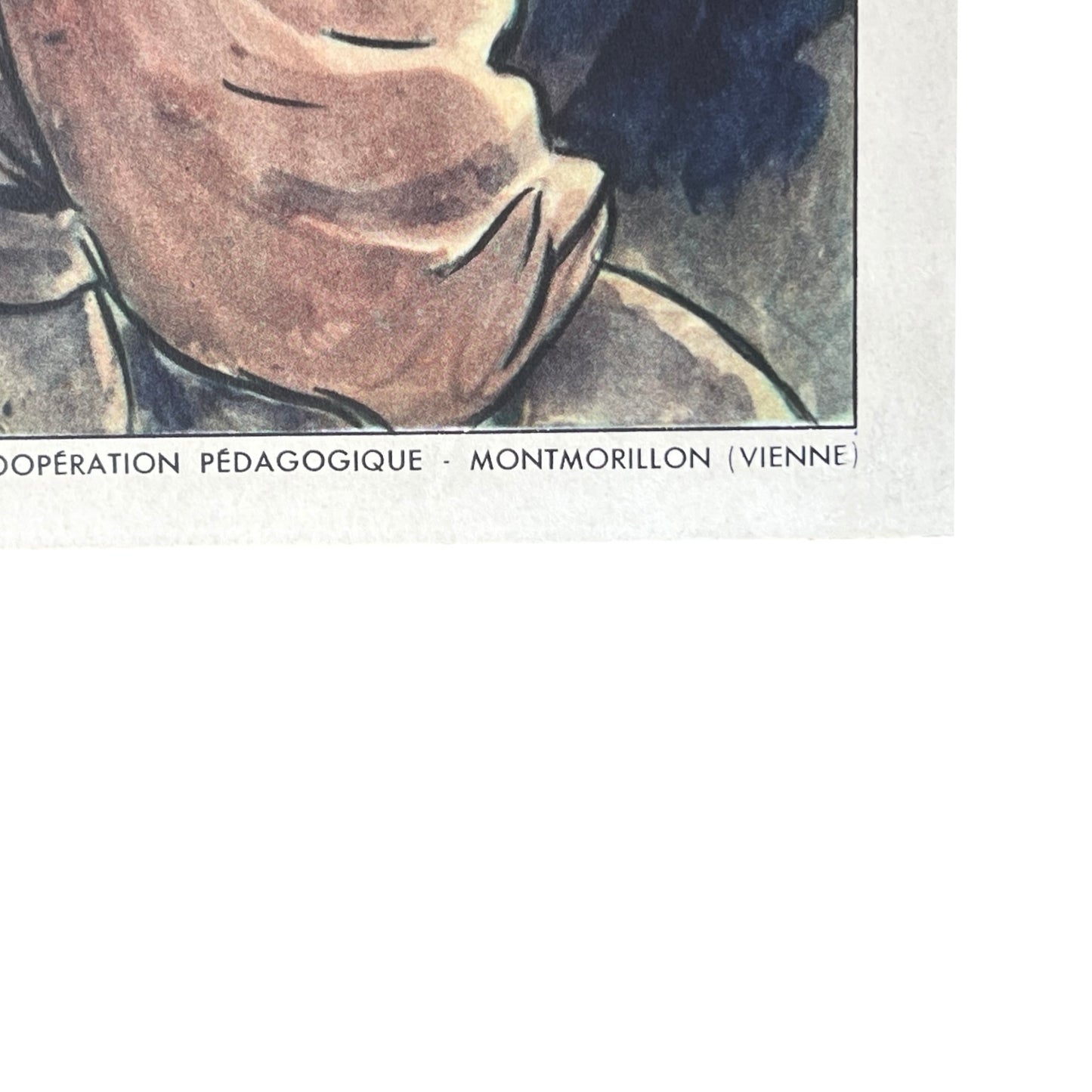 close up detail of French poster