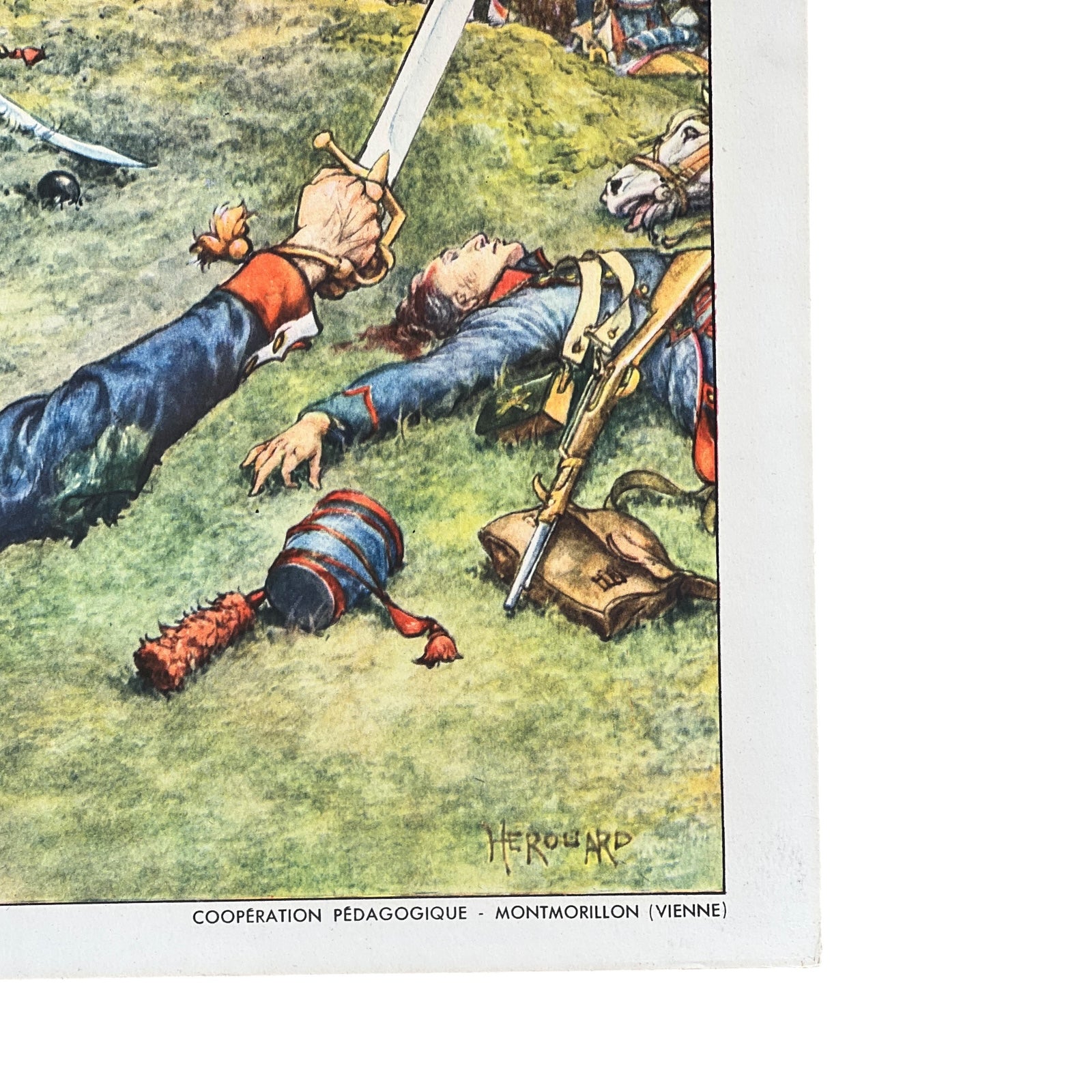 corner close up  view of French poster