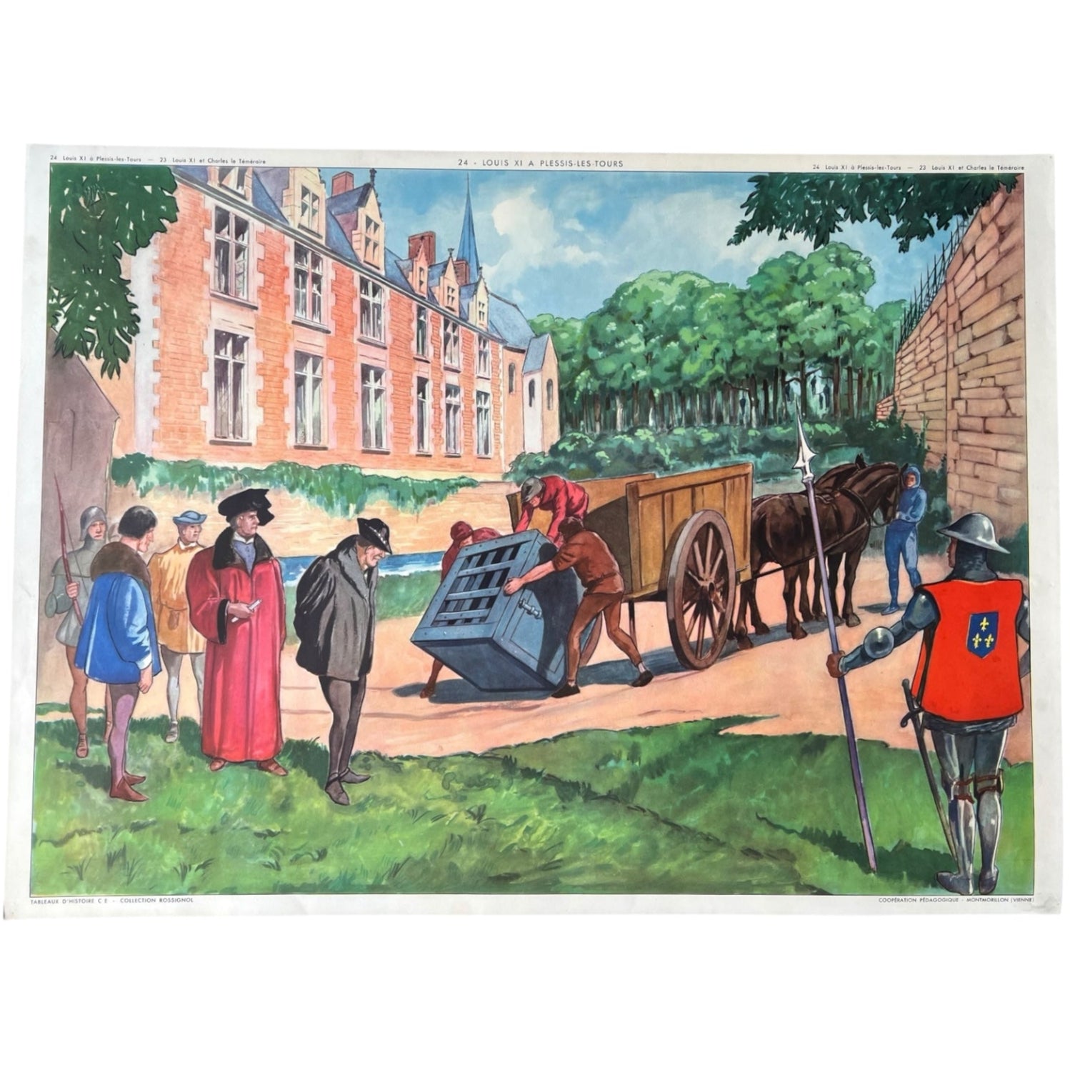 French vintage school history double sided poster for sale from All Things French Store
