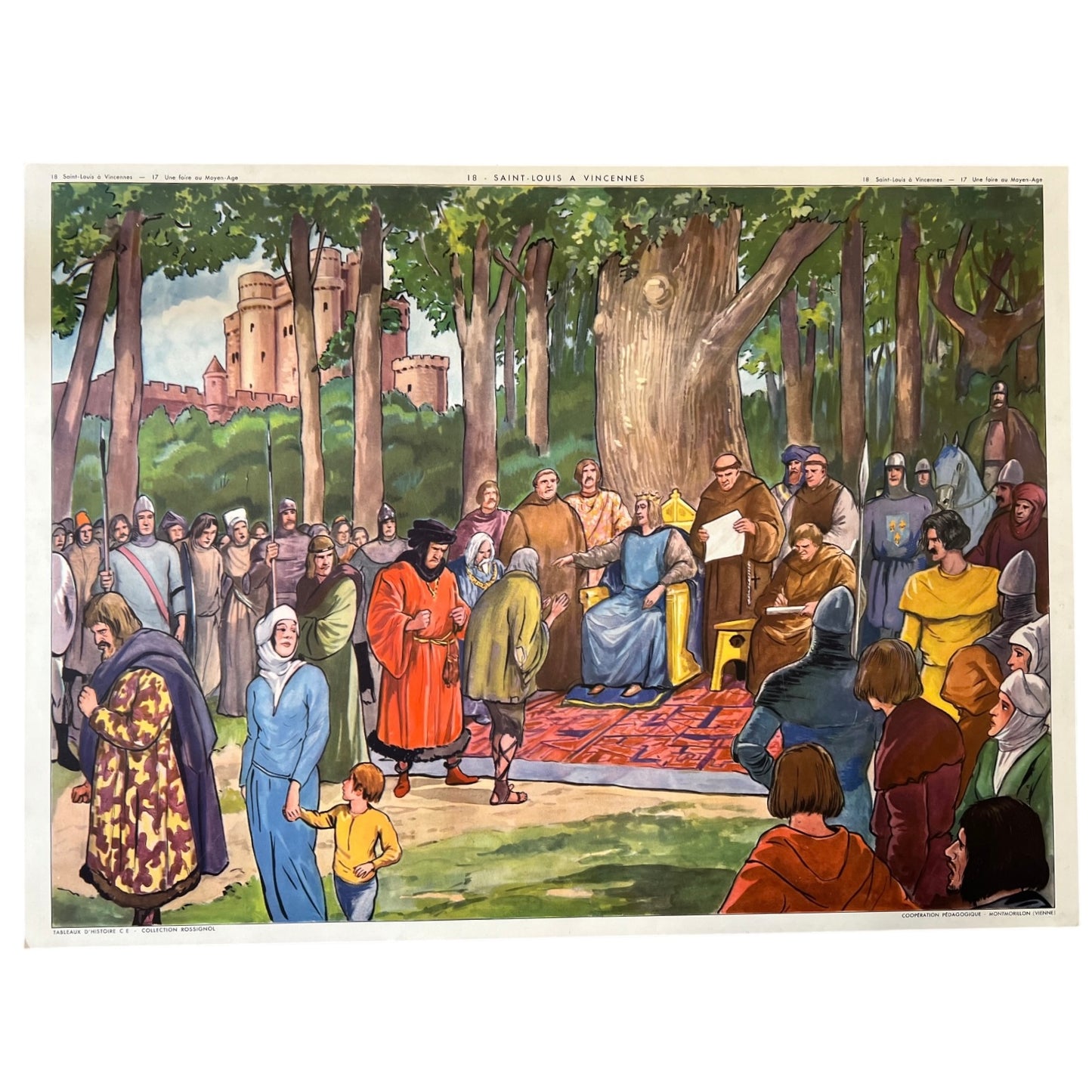 French vintage double sided school history poster for sale from All Things French Store