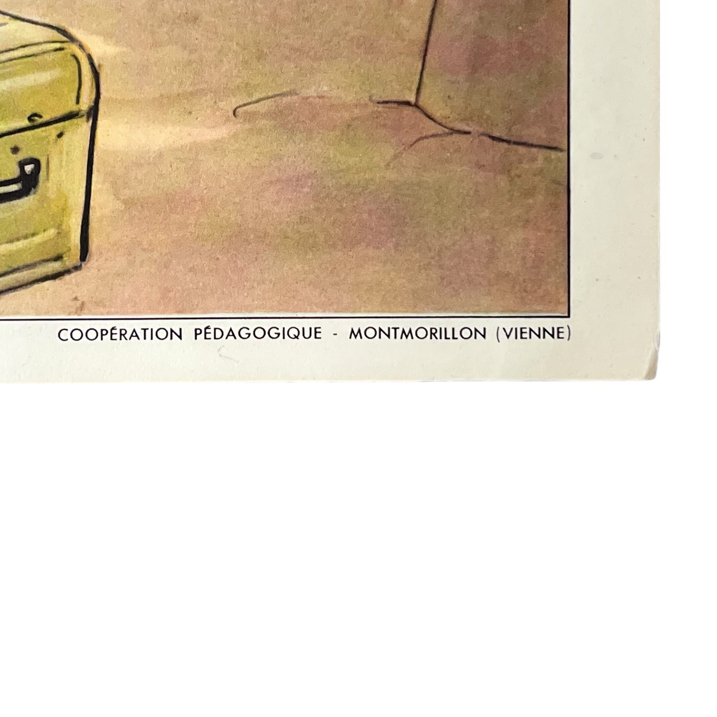 close up of French school poster