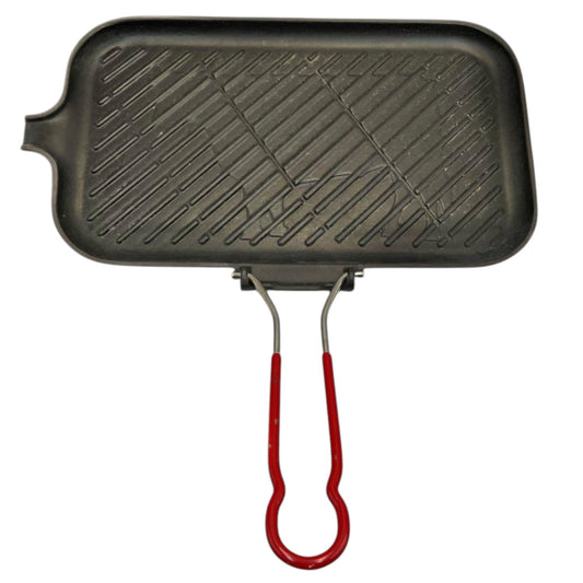 Vintage Le Creuset Frying Pan Skillet, Cow Embossed Cast Iron Griddle