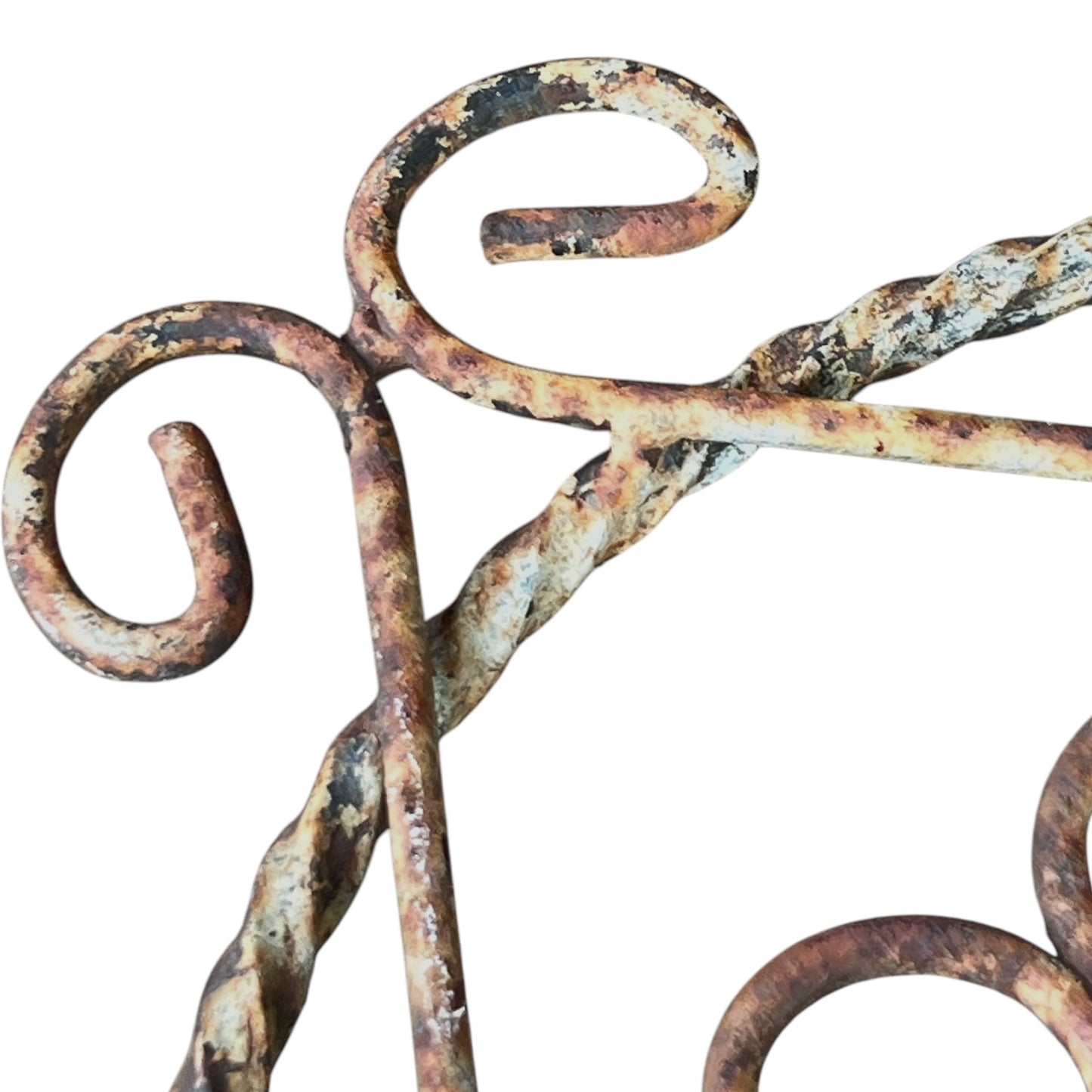 wrought iron plant stand close up